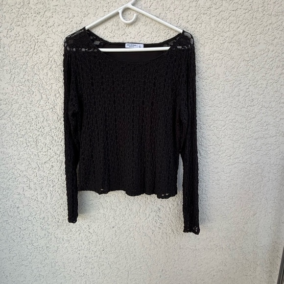 Arizona Jean Company Black‎ Lace Crop Top - Picture 3 of 9